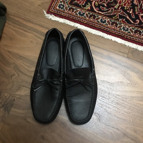 Men black leather moccasin - men's,