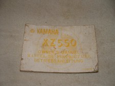 Yamaha XZ550 Owners Manual Owners Manual 1981 XZ 550