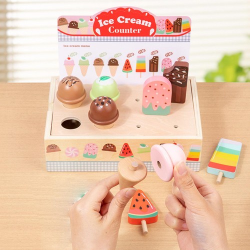Ice cream counter pretend play - ice,