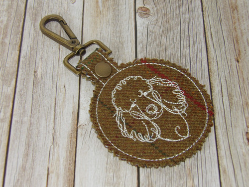 Poodle tweed keyring bag - keyring, /bag