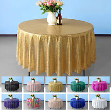 Table Cloth Sparkly Round Sequin Tablecloths Wedding Party Banquet 50/70/90/120"