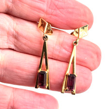 Avon purple glass earrings
