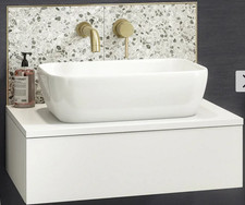 Arezzo Floating basin shelf with drawer and curved rectagular Basin NEW IN BOX