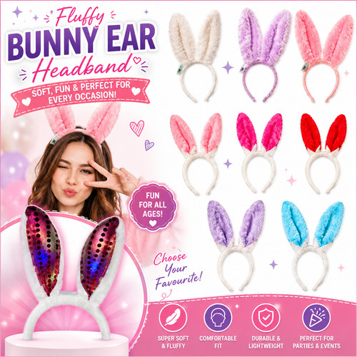 Led bunny ear headbands adult - headbands,