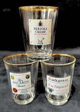 3 X Vintage Advertising Tot/Shot Glasses
