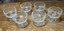 Set of 6 Vintage Italian Masserini Glass Barocco Dessert Sundae Dishes