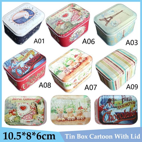 Metal tin box with - tin, lid