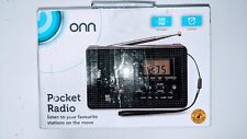 ONN AM/FM Pocket Digital Radio - Battery Powered With Alarm & LCD Clock