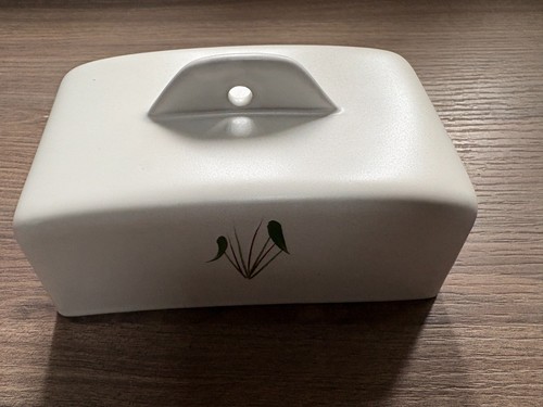Denby green wheat butter dish - green,