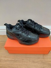 Mens Boys Nike Air Monarch Extra Wide (E) Triple Black Trainers. Size 6. Boxed