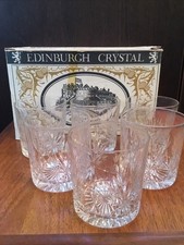New Price…..Edinburgh Crystal, Star Of Edinburgh, 6 Whisky Tumblers 9oz