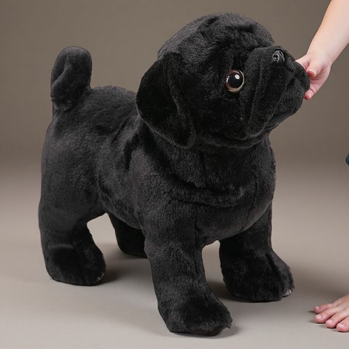 New black pug dog plush - dog, doll