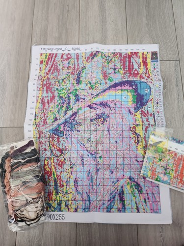 Stamped cross stitch kit - stamped,