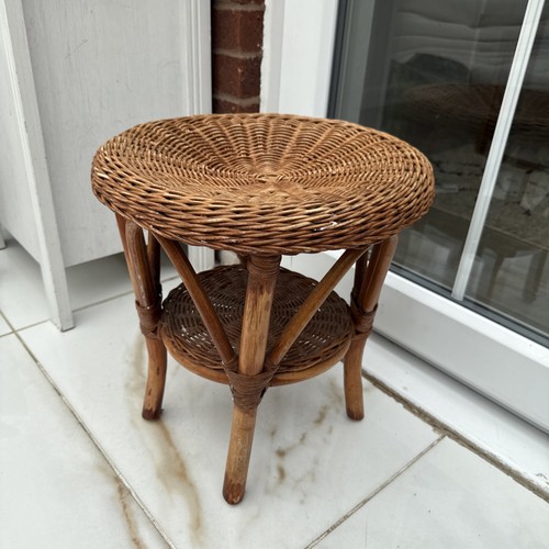 Vintage rattan portable table