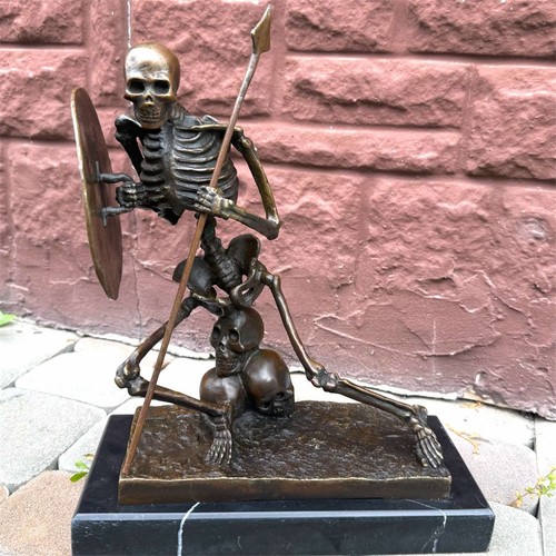 Bronze statue skulls skeleton - skulls,
