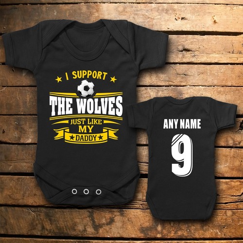 Personalised wolves baby grow - personalised,