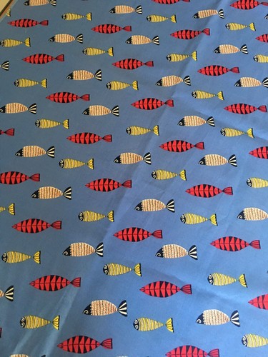 Fabric blue fish organic - fabric,