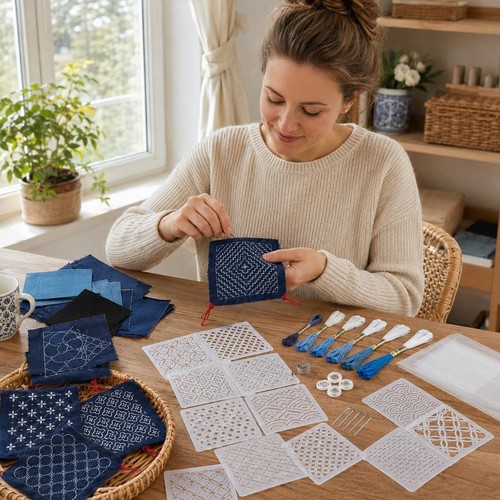 45pcs sashiko embroidery - 45pcs,