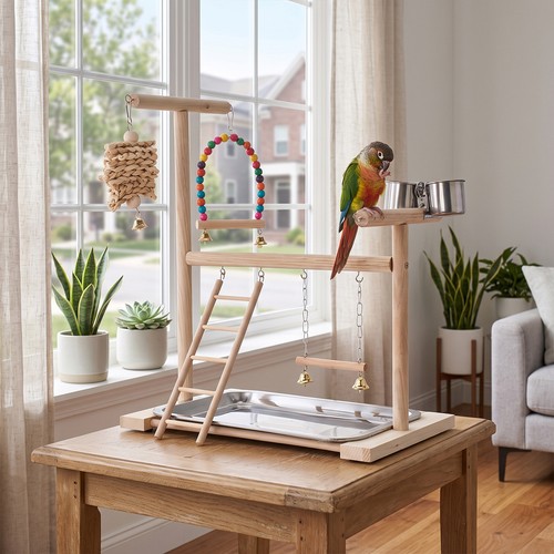 Bird swing wooden perch - swing,