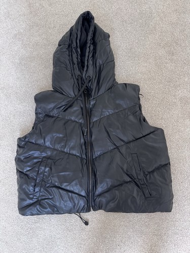 Zara black hooded faux - , leather
