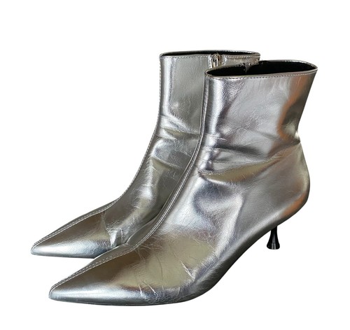Zara silver metallic leather - silver,