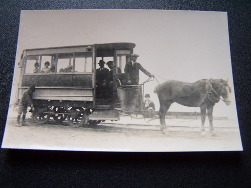 Horse tram pwllheli vintage - horse,