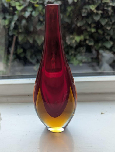 Murano sommerso art glass vase