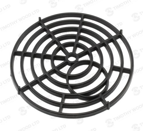 Black round plastic drain - black,
