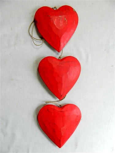 Wooden hanging heart - wooden,