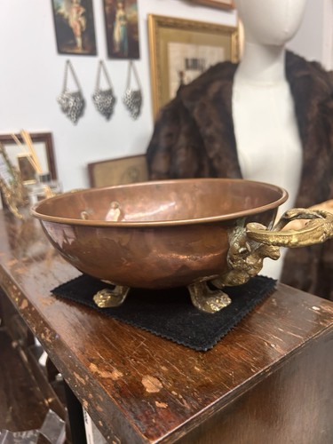 Antique hammered copper bowl - antique,