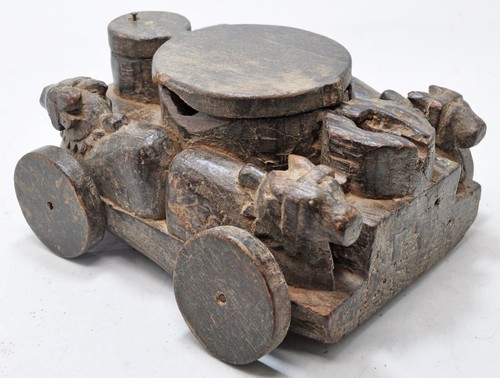 Antique wooden cow - wooden, shaped