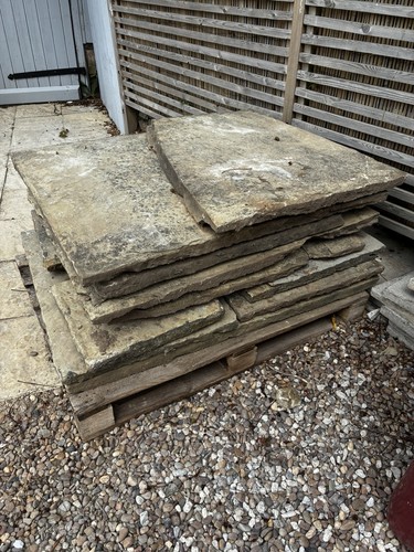 Large paving flag stones patio - paving,