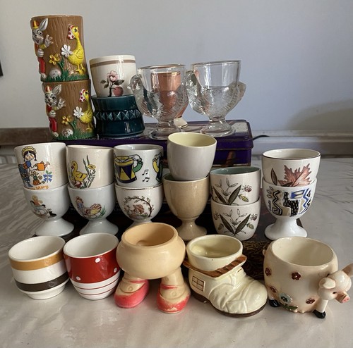 Vintage assorted egg cups - assorted,