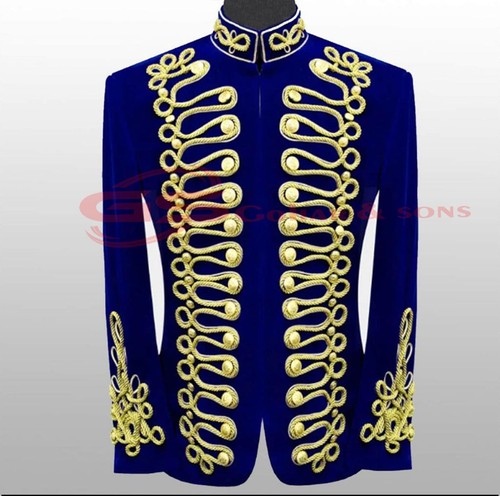 Men blue military hussar - men's,