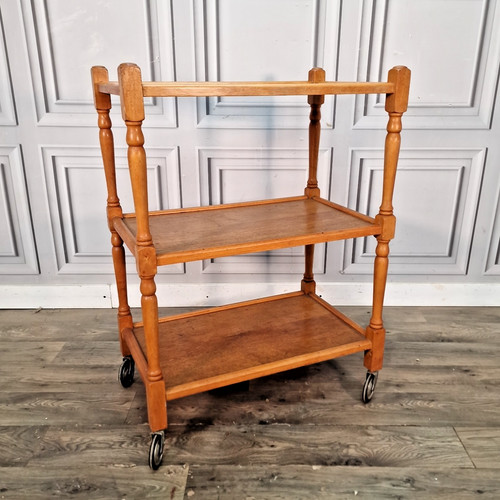 Vintage oak tea - oak, trolley