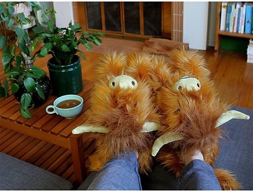 Highland cattle slippers - highland,