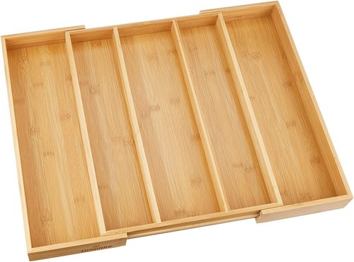 Extendable bamboo cutlery tray - cutlery,