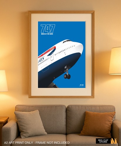 Aviation art print boeing - print,