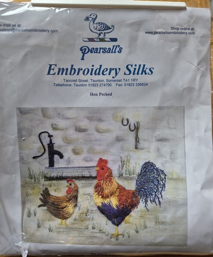 Silk embroidery kit hen - silk,