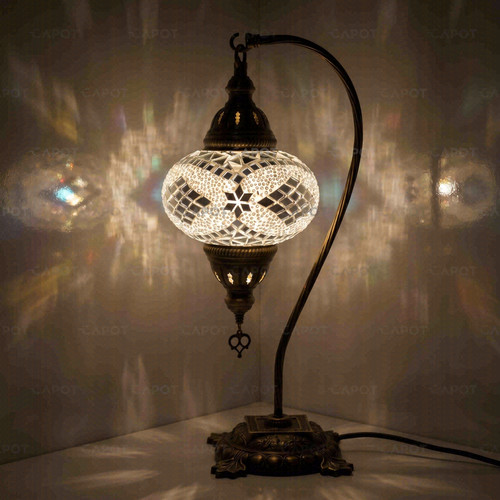 White turkish mosaic - white, clear