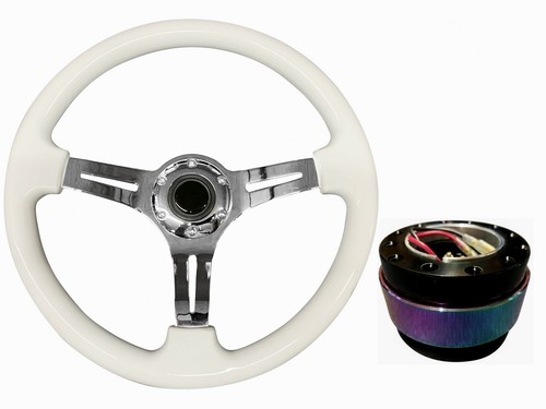White chrome 350mm steering - chrome, ts