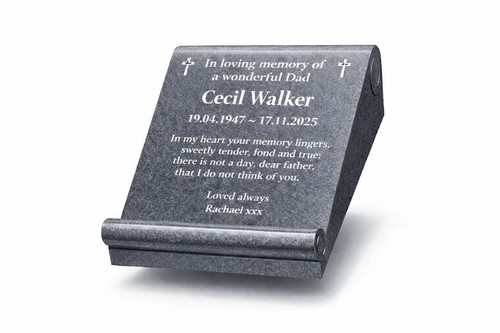 Personalised flat grey - flat, granite