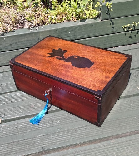 Edwardian mahogany ebony box - mahogany,