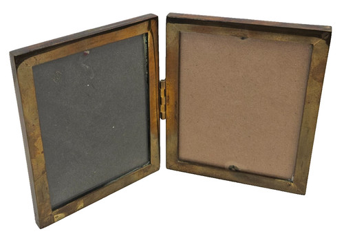 Vintage brass hinged double - brass,