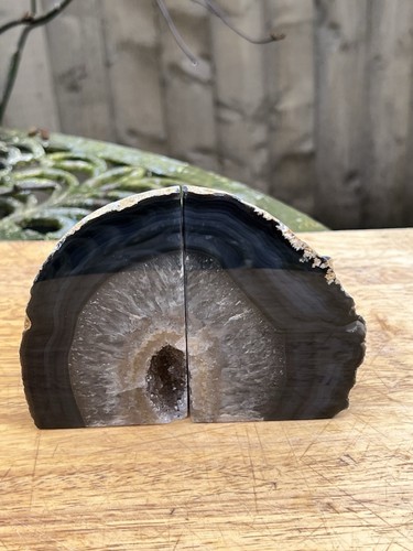Agate bookends large heavy - bookends,