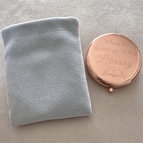 Rose gold round compact - round,