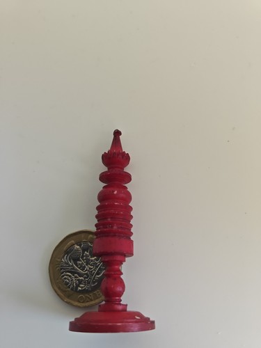 Antique english bone - bone, red
