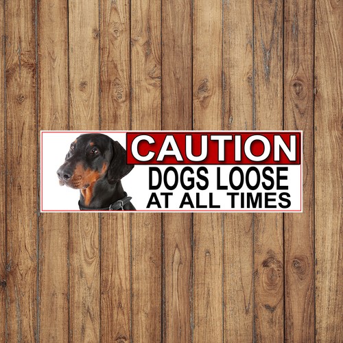 Doberman pinscher caution dogs - doberman,