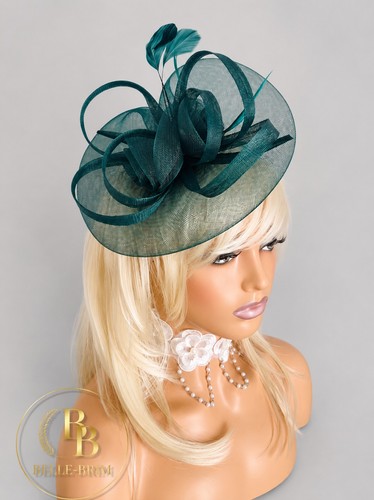 Bottle green mesh feather - green,