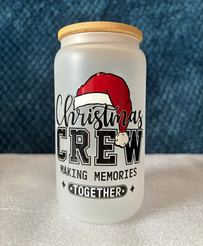 Christmas crew frosted glass - christmas,